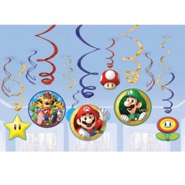 12 Decorazioni Appese Super Mario