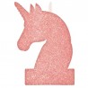 Candelina Unicorno Rosa con Glitter Sito