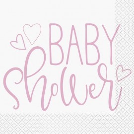 16 Tovaglioli Baby Shower Bambina 33 cm