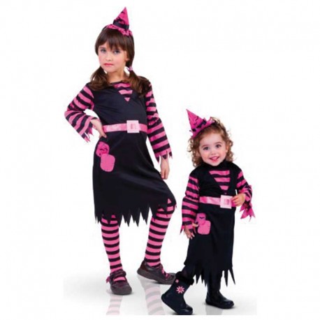 Compra Costume da Strega con Toppe Rosa per Bimba e Bebè