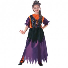 Costume da Strega Viola Nera e Arancione per Bambina Shop