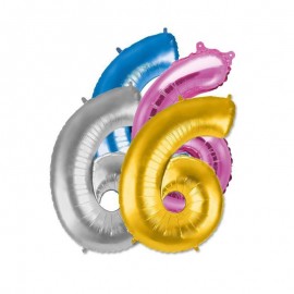 Palloncini 60 anni a forma di numero maxi in foil - Aurora Fun & Play