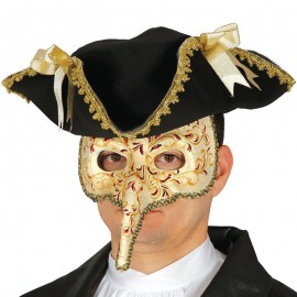 WINOMO Costume romano travestimento maschera nera maschera veneziana uomo donna festa Halloween 