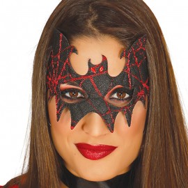 Maschera Pipistrello Nera e Rossa Maschera Pipistrello Nera e Rossa