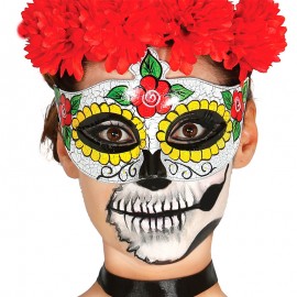 Maschera Catrina con Rose Rosse