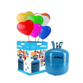 Bombola Mini Elio con 30 Palloncini Cuore