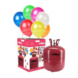 Bombola Maxi Elio e 50 Palloncini Metalizzati