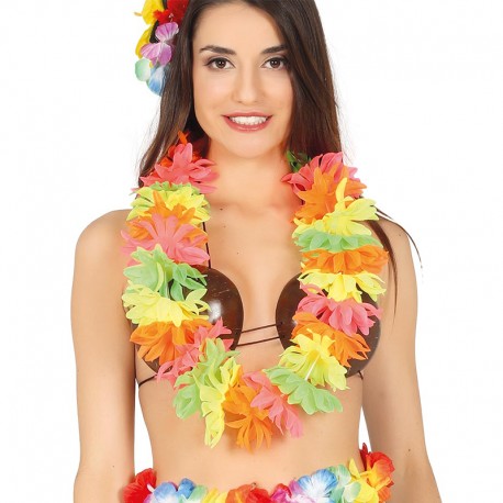 Collana Hawaiana Multicolor Fluo