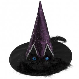 Cappello Strega con Gatto Nero dagli Occhi Blu