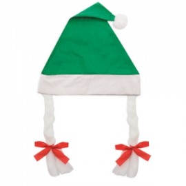 Cappello di Natale con Trecce Verde