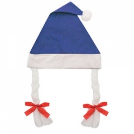 Cappello di Natale con Trecce Blu