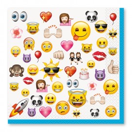 16 Tovaglioli con Emoticons 33 cm 16 Tovaglioli con Emoticons 33 cm