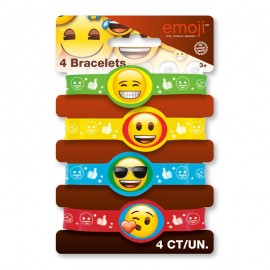 4 Braccialetti Elastici con Emoticons 4 Braccialetti Elastici con Emoticons