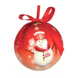 6 Palline di Natale Rosse Decorate 5,5 cm