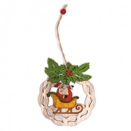 Ciondolo in legno Slitta di Babbo Natale 12 cm