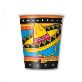 8 Bicchieri con Sombrero Messicano 250 ml 8 Bicchieri con Sombrero Messicano 250 ml