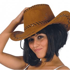 Cappello da Cowboy di Pelle Scamosciata