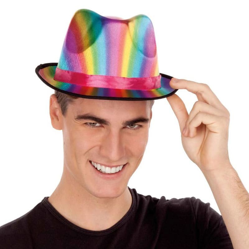 Cappelli multicolore da Gangster per adulto per Carnevale 12pz