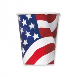 8 Bicchieri con Bandiera Americana 355 ml 8 Bicchieri con Bandiera Americana 355 ml
