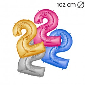 Palloncino Numero 2 Foil 102 cm Palloncino Numero 2 Foil 102 cm