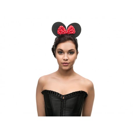 Cerchietto Con Orecchie Di Topo E Fiocco Scintillante – Accessorio Cosplay Minnie Per Donne E Ragazze