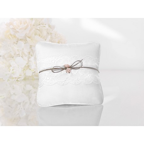 Cuscino Per Anelli Ring Bearer Grace Tessuto In Raso Fiori Bianchi Cuscini Per Matrimonio P875200
