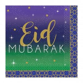 16 Tovaglioli Eid Mubarak da 25 cm