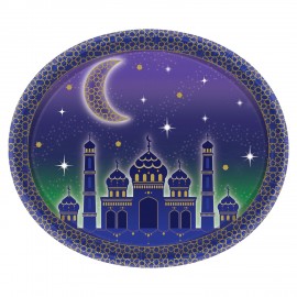 8 Piatti Ovali Eid Mubarak 30 cm