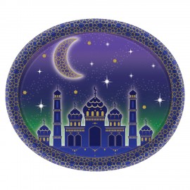 8 Piatti Ovali Eid Mubarak 30 cm 8 Piatti Ovali Eid Mubarak 30 cm