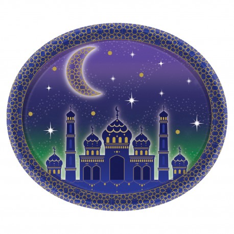 8 Piatti Ovali Eid Mubarak 30 cm