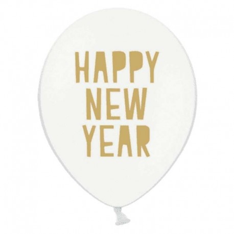 6 Palloncini Happy New Year 30 cm