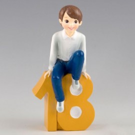 Figura per Torta 18º Compleanno Ragazzo Seduto