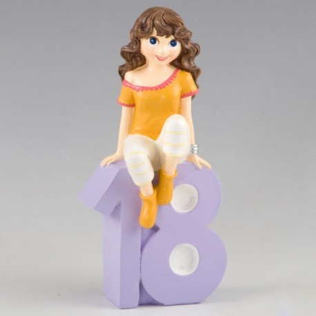 Figura per Torta 18º Compleanno Ragazza Seduta