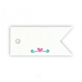 77 Biglietti Banner con Cuore 3,7 cm x 1,7 cm