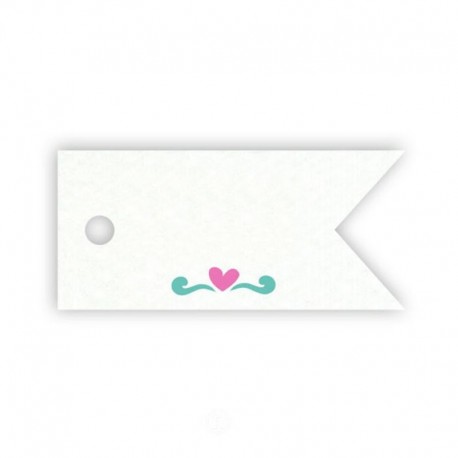 77 Biglietti Banner con Cuore 3,7 cm x 1,7 cm