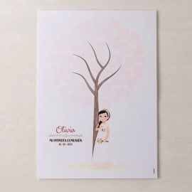 Albero di Impronte Firme Bambina Romantica 42 cm x 29,5 cm