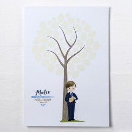 Albero di Impronte Firme Bambino con Abito 42 cm x 29,5 cm