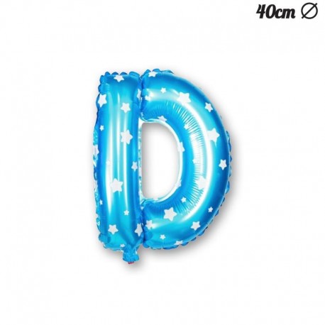 Lettera Palloncino D Foil Azzurro con Stelle 40 cm