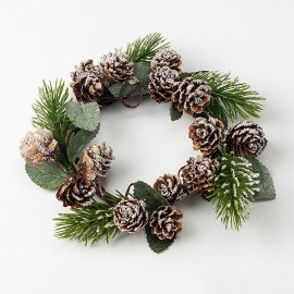 6 Ghirlande di Pigne con Brillantini Argentati 7 cm 6 Ghirlande di Pigne con Brillantini Argentati 7 cm