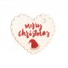 30 Cartoncini a Forma di Cuore Merry Christmas 5x4 cm