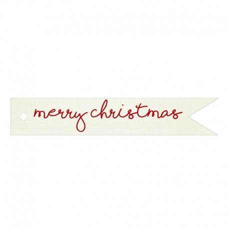 20 Cartoncini a Forma di Bandierina Merry Christmas 11x2