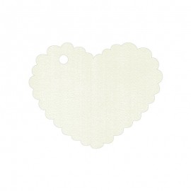 30 Targhette Bianche a Cuore 5x4 cm