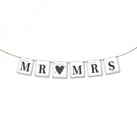 Bandierine Mr & Mrs con Cuore 77 cm