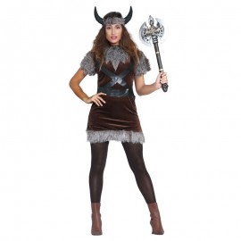 Costume da Vikinga Vestito con Stringhe per Donna
