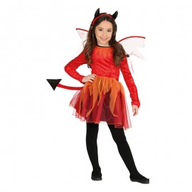 Costume da Diavolessa con Vestito Decorato per Bambina