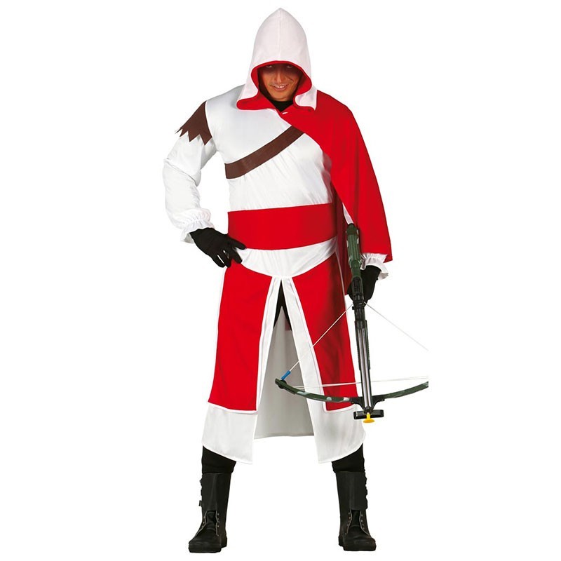 Costume Mercenario Assassin Creed Per Bambino - Taglia M (7-9 Anni) - Completo Con Tunica, Cappuccio, Mantella E Cintura