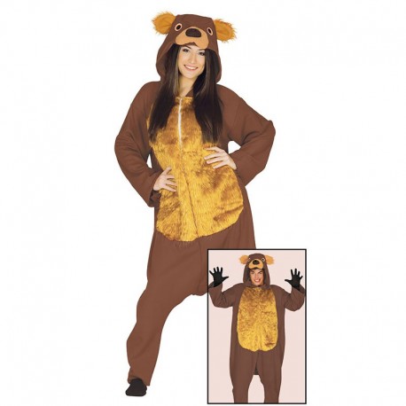 Costume da Orso Bruno con Pelo per Adulto