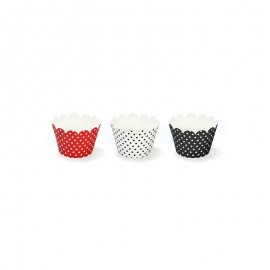 6 Pirottini Cupcacke con Pois 7,5 x 5 cm 6 Pirottini Cupcacke con Pois 7,5 x 5 cm