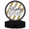Centro Tavola Happy Birthday Nero e Oro