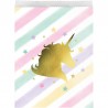 10 Sacchetti Unicorno Foil Dorato di Carta